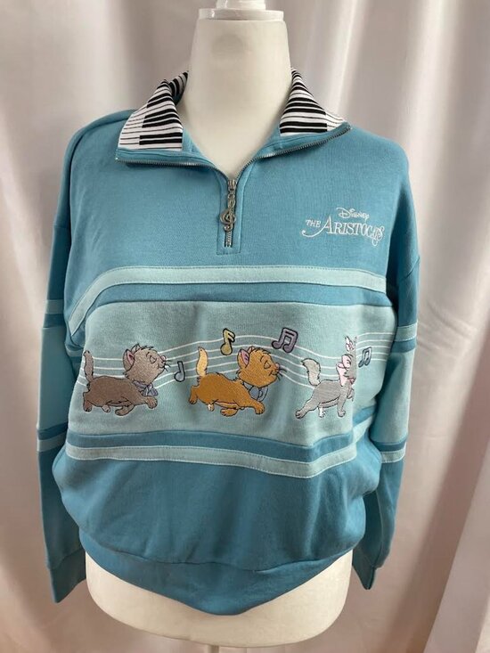 Disney Sweaters - Disney The Aristocats Piano Quarter Zip Women's Crewneck